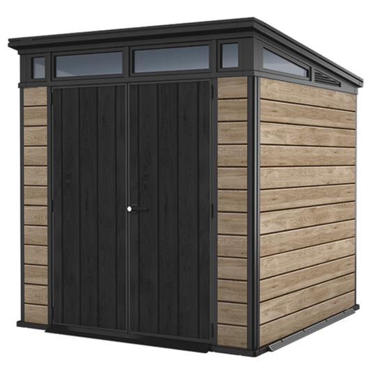 Signature Collection:  7x7ft (2.1m x 2.1m) Pent Shed Ashwood | PREORDER JUNE