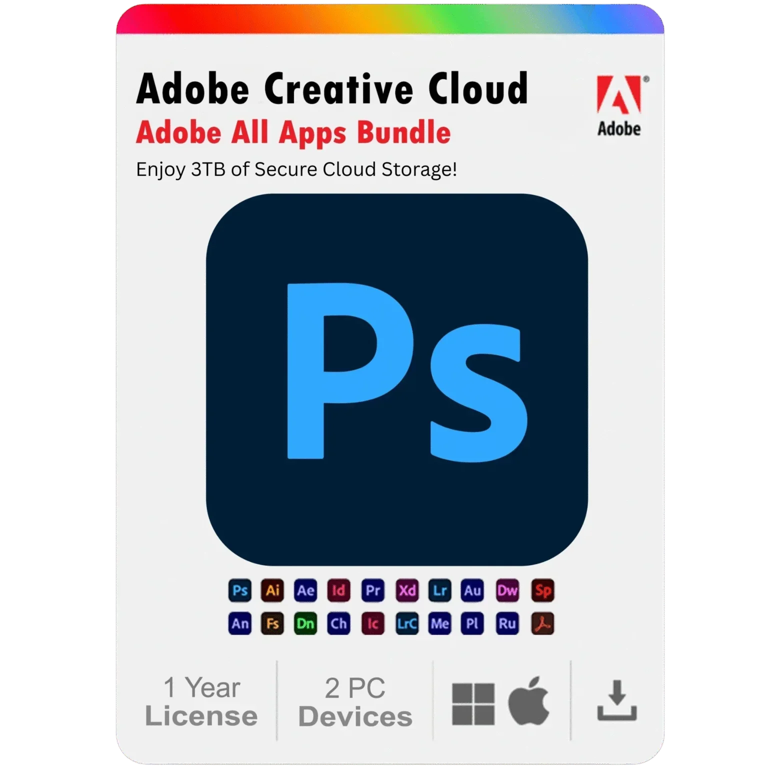 Adobe Photoshop 2025 1 Year Subscription For Windows And Mac 2PC