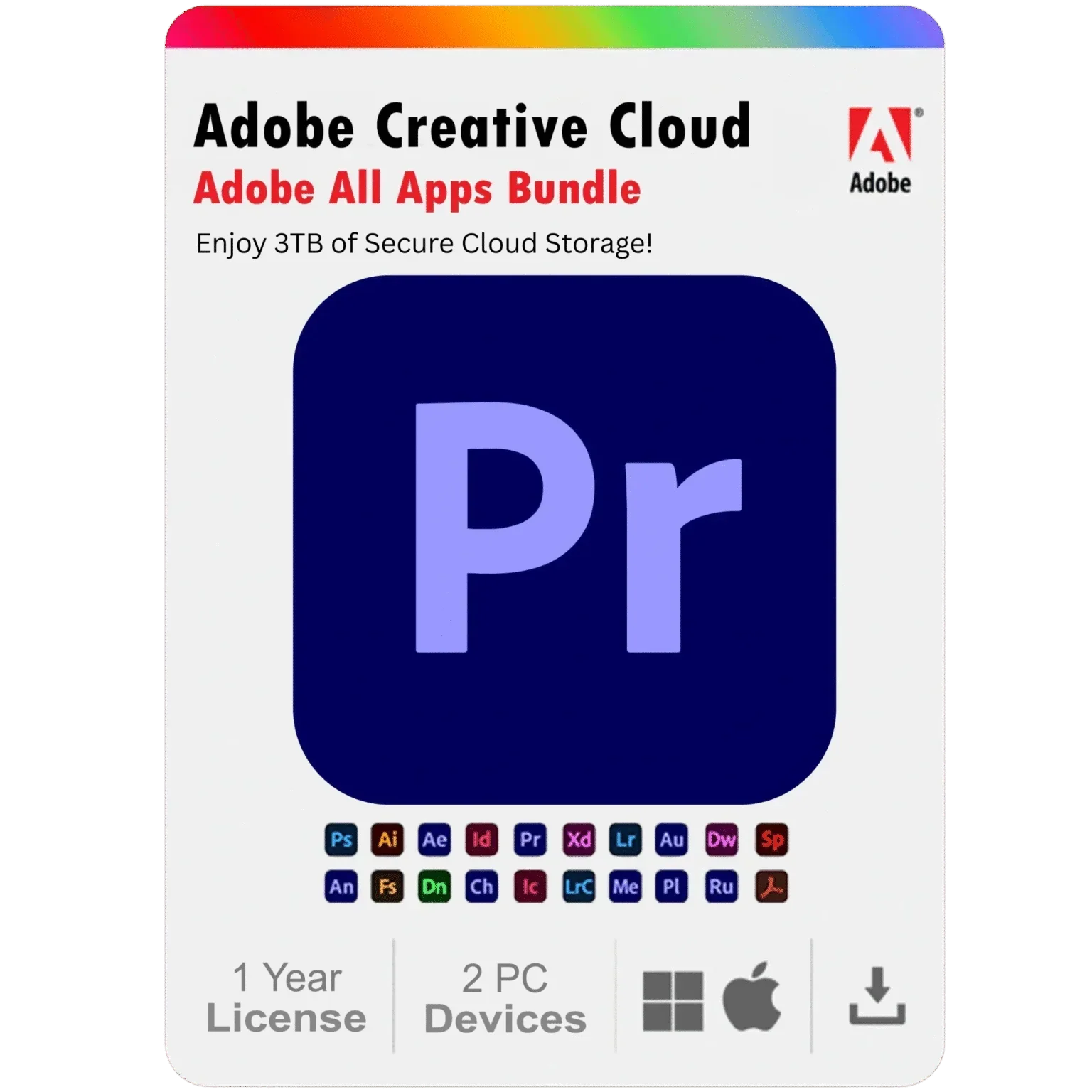 Adobe Premiere Pro 2025 1 Year Subscription For Windows And Mac 2PC