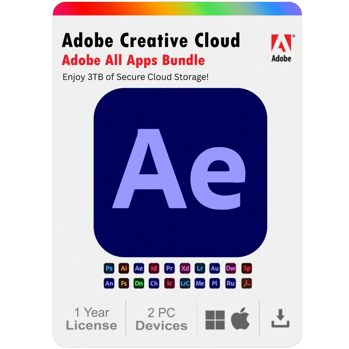 Adobe After Effects 2025 1 Year Subscription For Windows And Mac 2PC